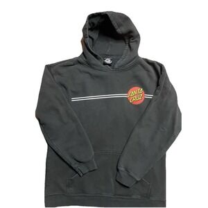 Santa Cruz Skateboards Hoodie Youth XL Black Sweatshirt Double Sided